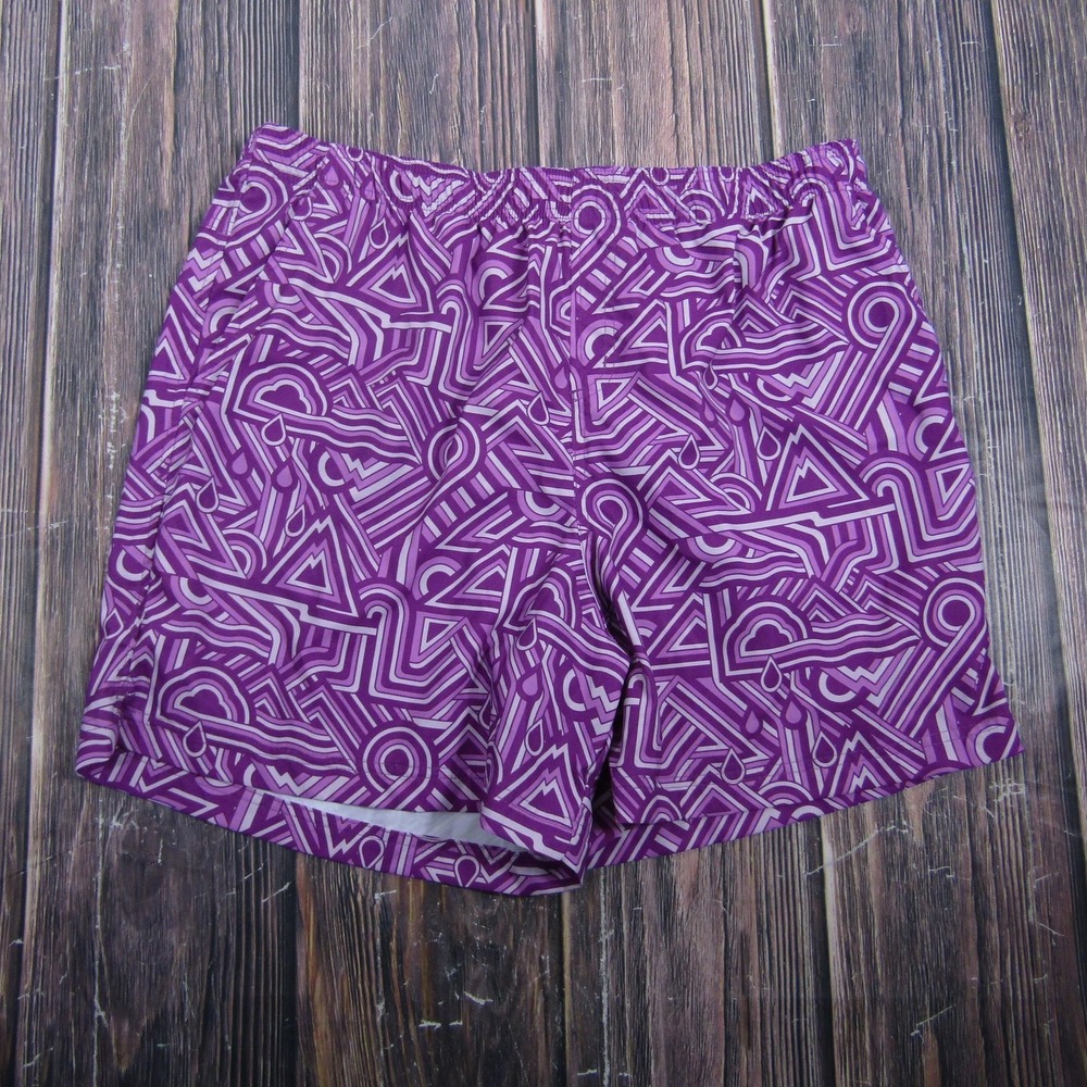 Columbia Shorts Mens XL Purple Swim Quick Dry Lined 4 Inseam Geometric Print